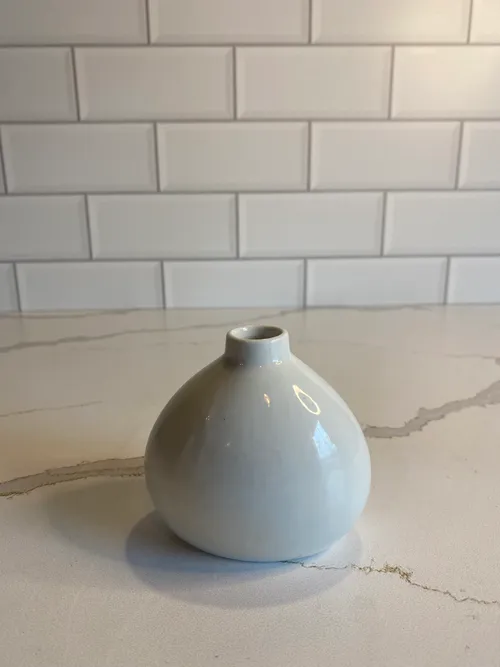 White Round Mini Bud Vase