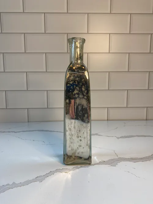 Silver Square Bottle Vases