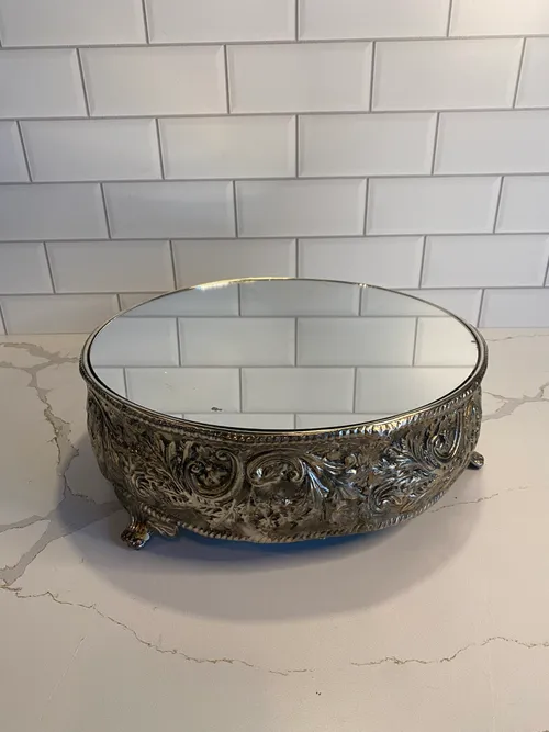 Silver Mirrored Cake Stand