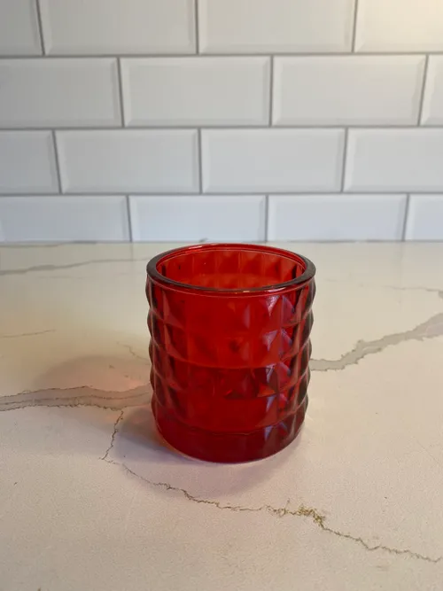 Red Cut Glass Votive