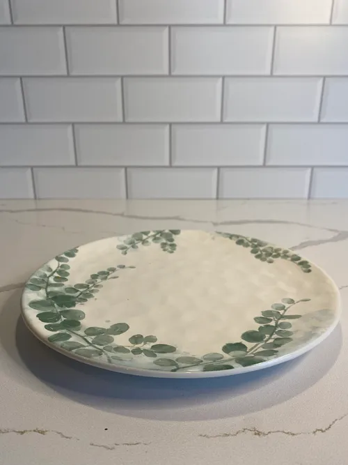 Eucalyptus Print Cake Plate