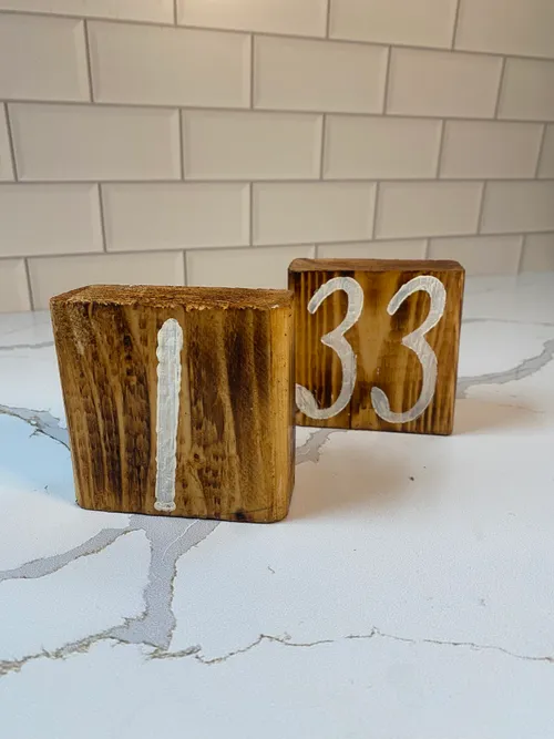 Wood Block Table Numbers