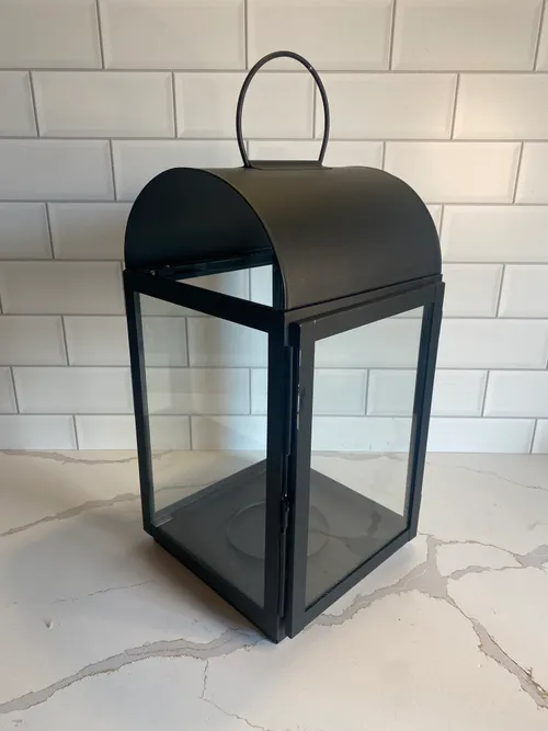 Black Round Top Metal Lantern