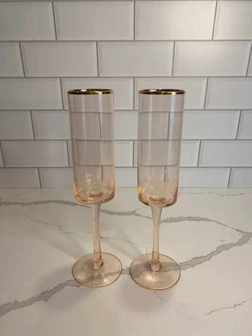 Pink Champagne Flute Set