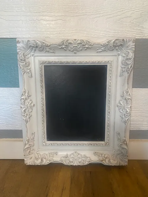White Ornate Framed Chalkbaord