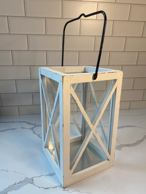 White Wood Box Lantern