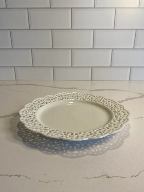 White Lace Cake Plate