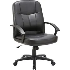 Lorell Chadwick Managerial Leather Mid-Back Chair LLR60121