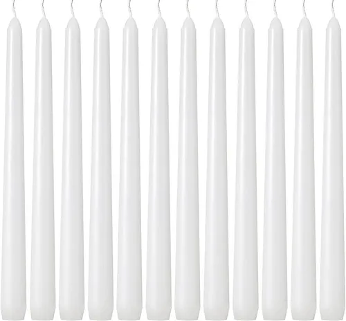 White Tapered Candlestick - Rental - No Burn