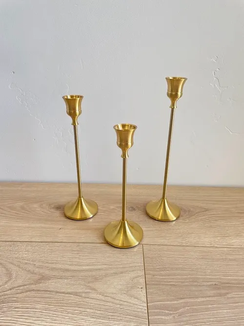 Gold Candlesticks (Set of 3)