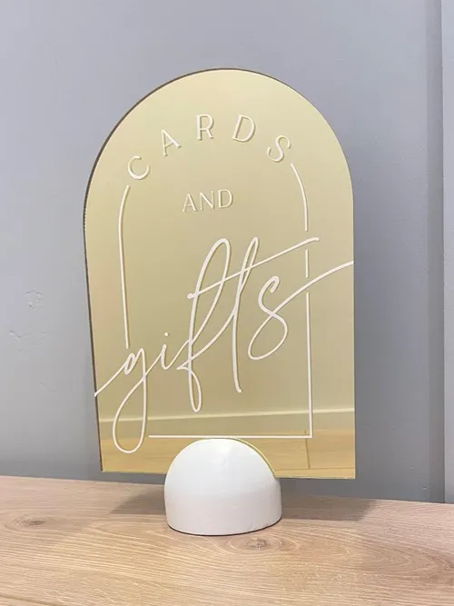 Gold Cards & Gifts Sign