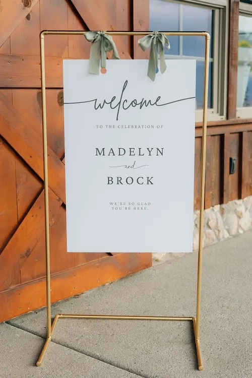 Gold Hanging Sign Stand
