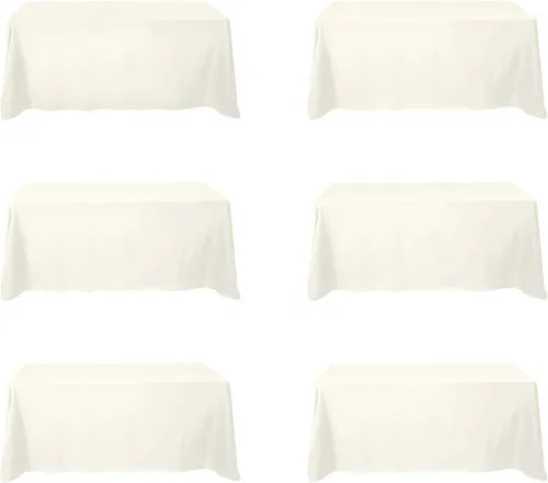 Ivory rectangular linen 6ft