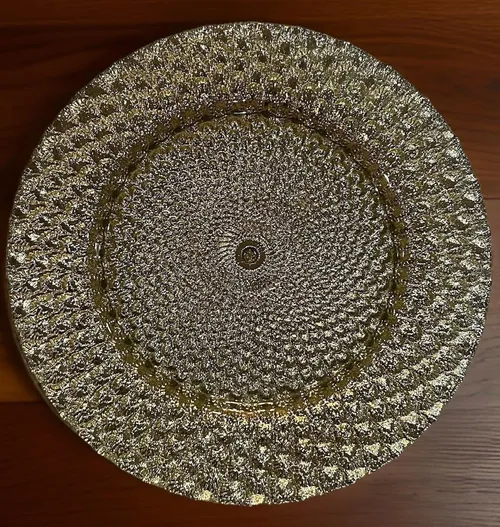 Gold  Peacock/Shell Glass charger