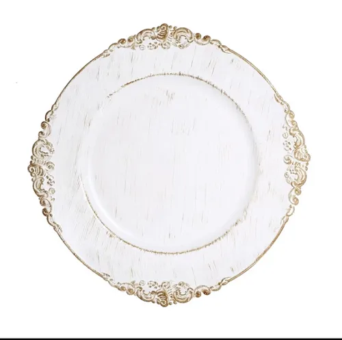 Cinderella White Charger plate