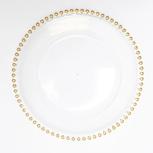  Gold Clear beaded rim Charger