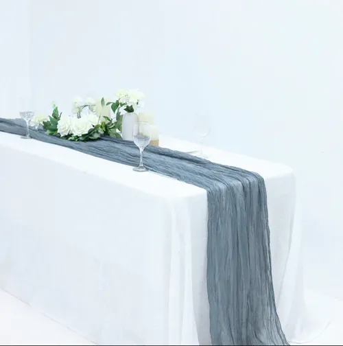 Dusty Blue Cheesecloth runner