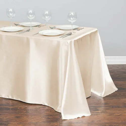 Beige Satin rectangle linen