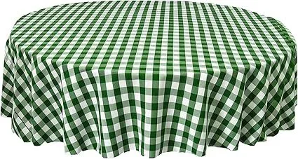 round table checkered hunter Green