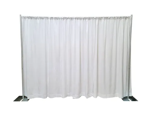 Pipe and Drape single with white fabrics