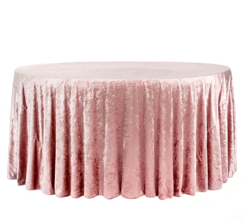 Velvet 132' Round Linen Rose Gold/ Mauve