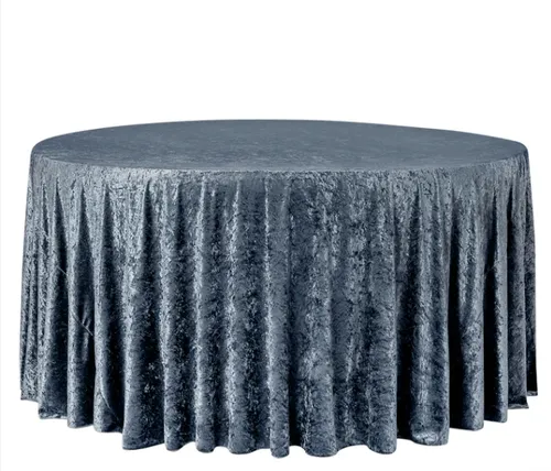 Velvet 132' Round Linen Dusty Blue
