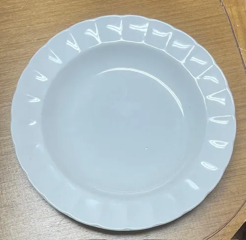 Fluted white salad plate