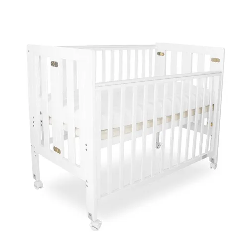 Babyhood Fold N Go Timber Cot (White)