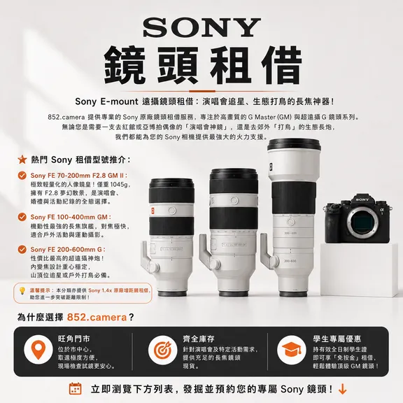 Sony E-mount 鏡頭租借 collection image