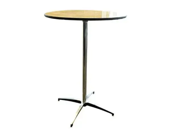 Table | 42" High Cocktail 30" RND Wood rental