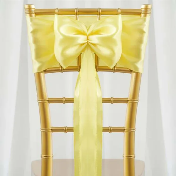 Yellow Chair Sash Rental for Gold Chiavari Chairs