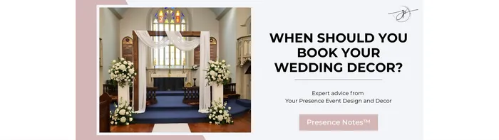 Elegant wedding décor designed by Your Presence Event Design & Décor in New Brunswick.