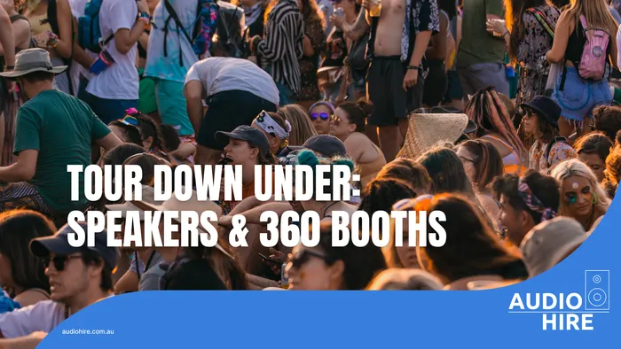 EV speakers and 360 photo booth at a Tour Down Under brand activation.