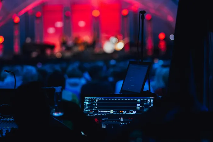 Audio equipment at a theatre show 
