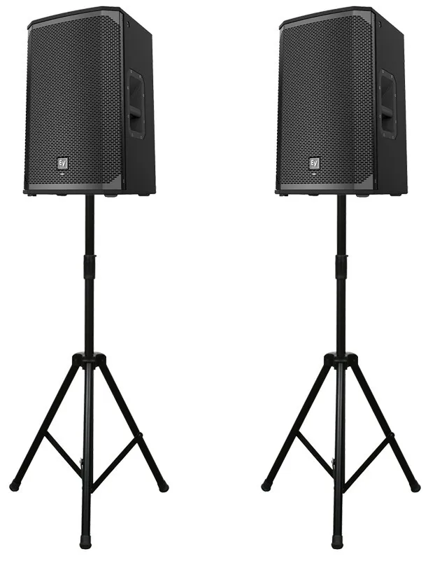 EV EKX16p Speakers on Tripods - Audio Hire 