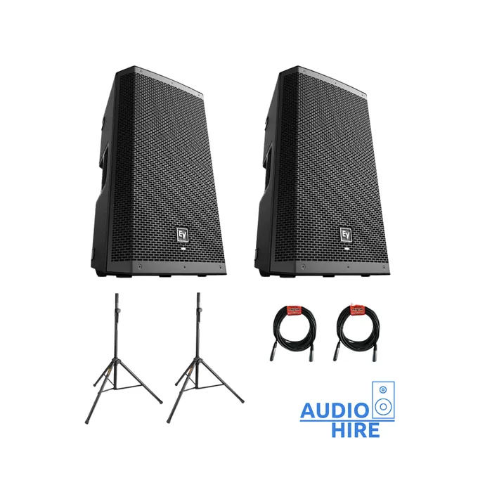 A pair of speakers for hire in Adelaide.