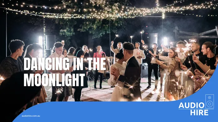 150 person wedding in the Adelaide Hills. Dancing in the moonlight. Audio Hire.