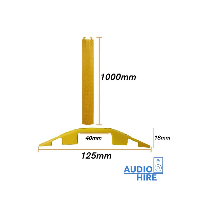 Yellow cable cover protecting audio cables