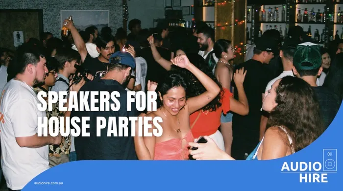 Audio Hire speaker setup for a house party in Adelaide CBD