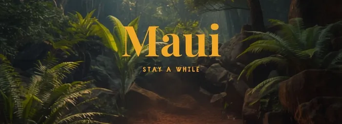 A photo taken deep in the Maui jungle in the late afternoon's tropical warmth. Everything is quiet and peaceful and you are invited to stay a while.