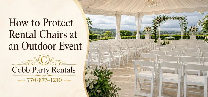 Learn how to protect rental chairs from rain, mud, uneven ground, spills and outdoor damage. Get practical chair-rental tips for Atlanta events.