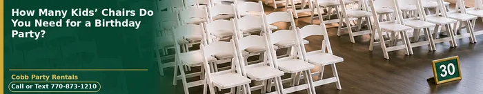 Kids’ chairs can become part of a cohesive event design when they are coordinated with tables, balloons, linens, backdrops, centerpieces, and place settings.