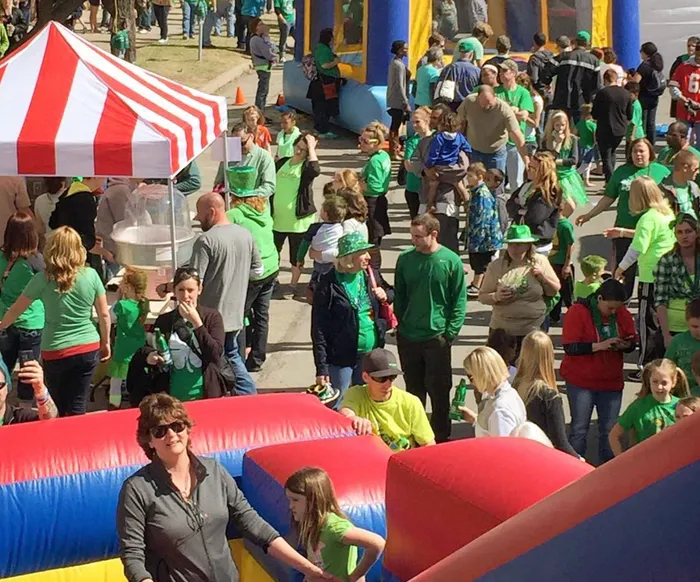 Giant inflatable obstacle course rental for a University of Kansas student event in Lawrence KS.