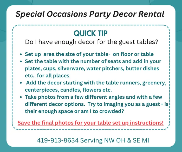 Renting Wedding Decorations For the Reception Toledo OH