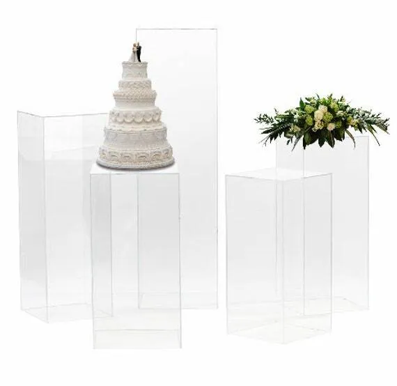 Acrylic Flower/Cake Square Plinth