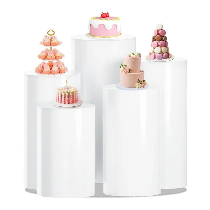Metal Cake/Flower Plinth White